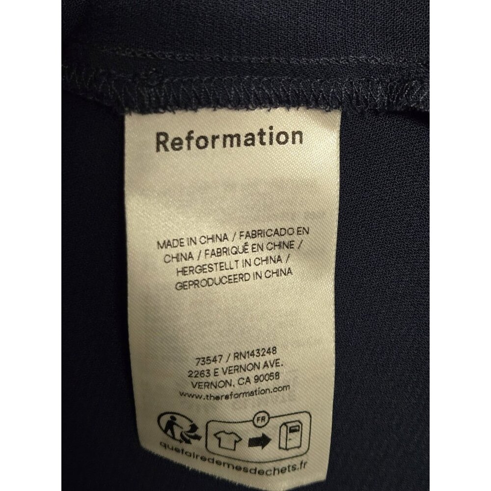Reformation Womens Size 0 Navy Blue Cyra Pieced Drop Waist Maxi Dress - Picture 6 of 7